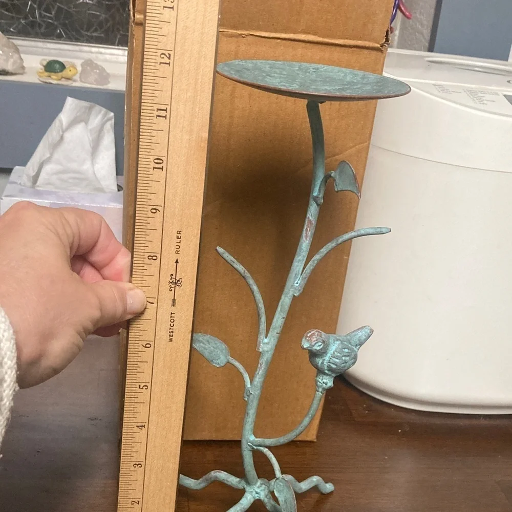 Decorative Bird Candle Holder - Turquoise